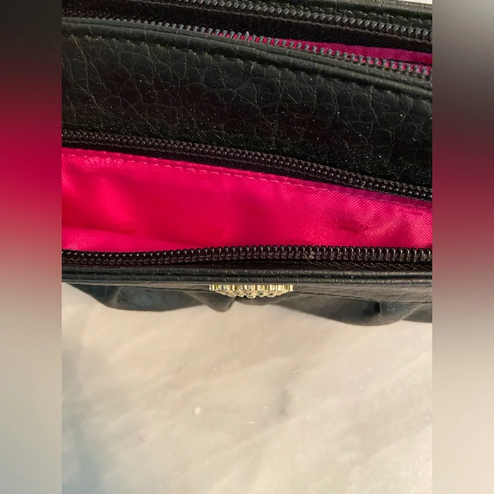 Juicy Couture Black Fuchsia Wristlet Wallet Y2K